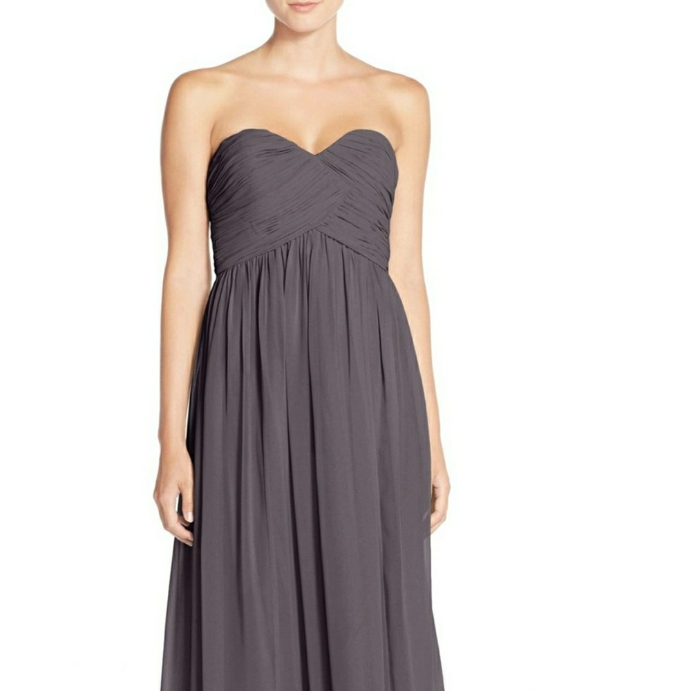 **NWT SIZE 2: Donna Morgan | Charcoal Prom/Formal Dress - Picture 2 of 8